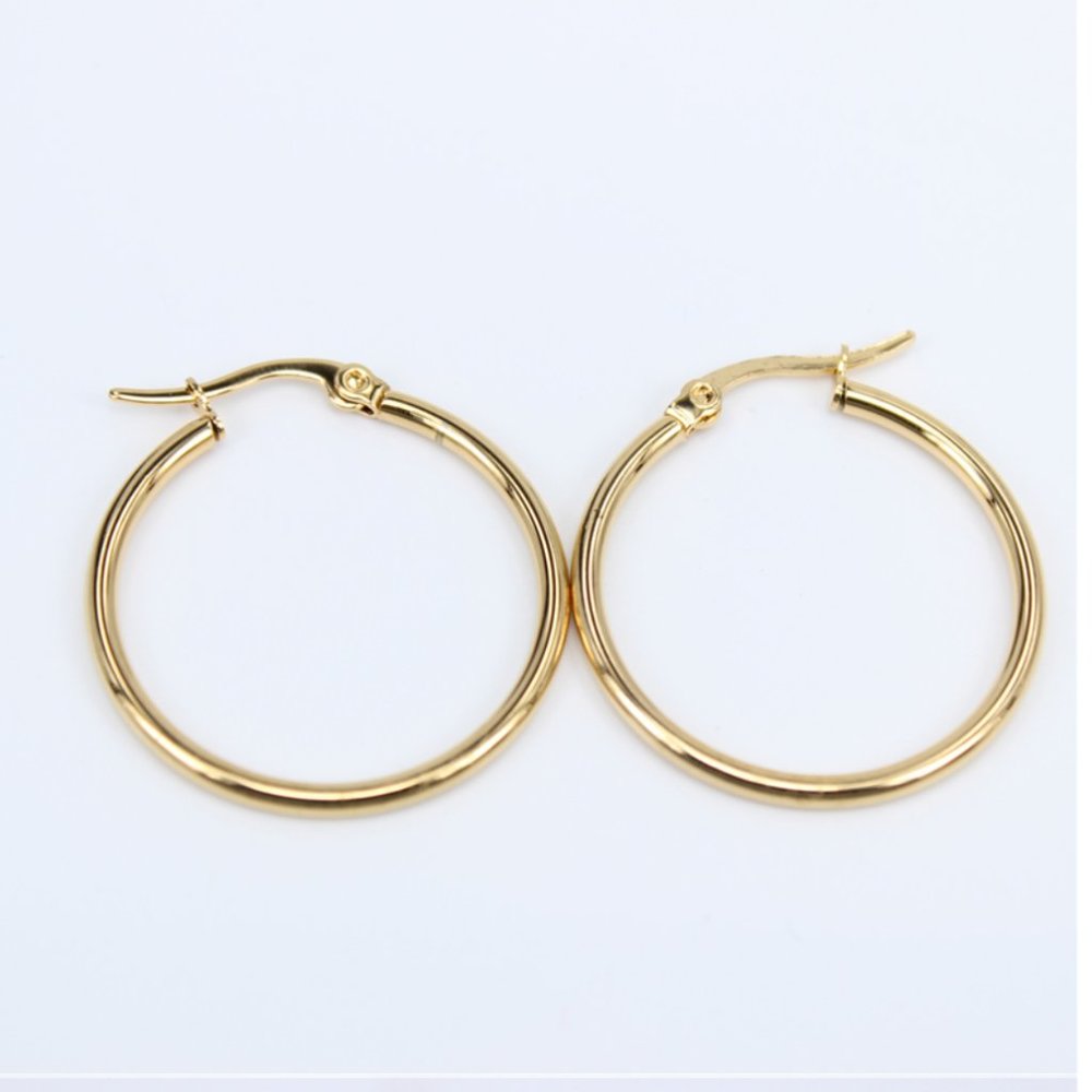 10k yellow gold Tube Hoop earrings